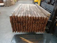 7x7 cm hardhouten gebruikte paal
